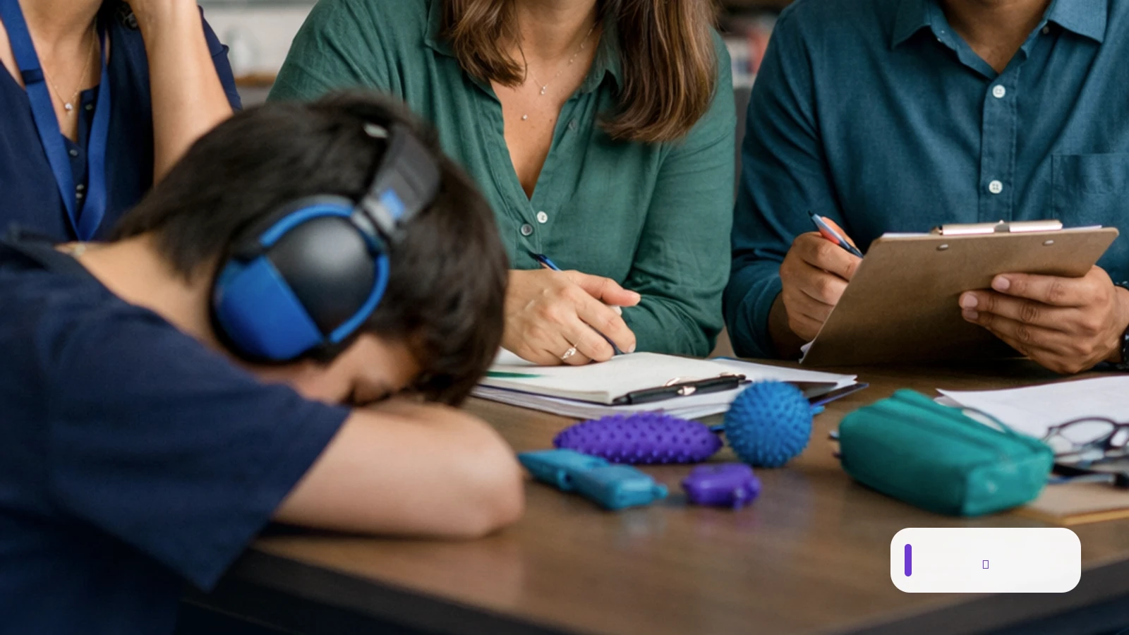 Fotografia editorial sobre Carga emocional na escola: o que um estudo ouviu de alunos neurodivergentes, com referência visual discreta ao Beabá+.